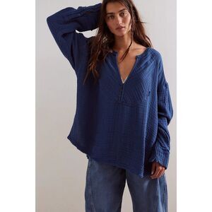 Free People We The Free Easy Sunday Pullover Shirt Tunic Top Oversized XS 278327